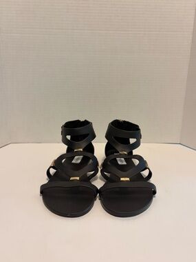Steve Madden gladiator black sandals ladies 6.5